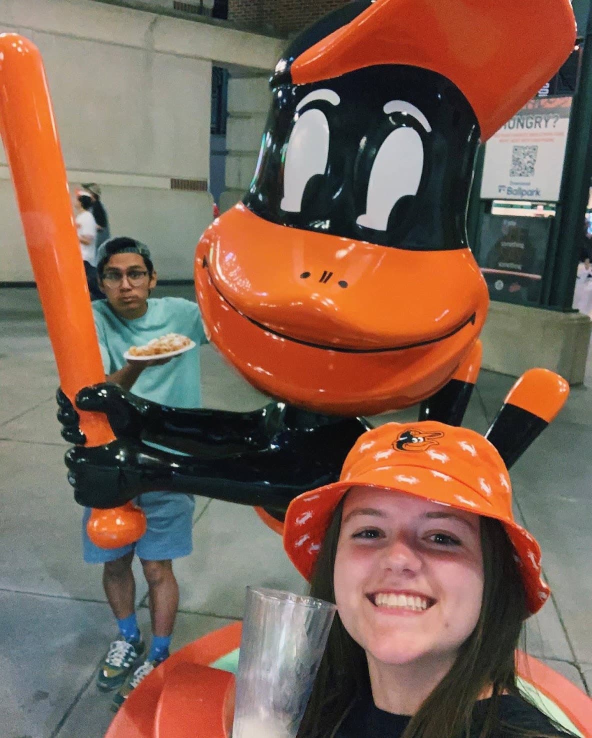 Han, Thad, funnel cake, and the Oriole Bird
