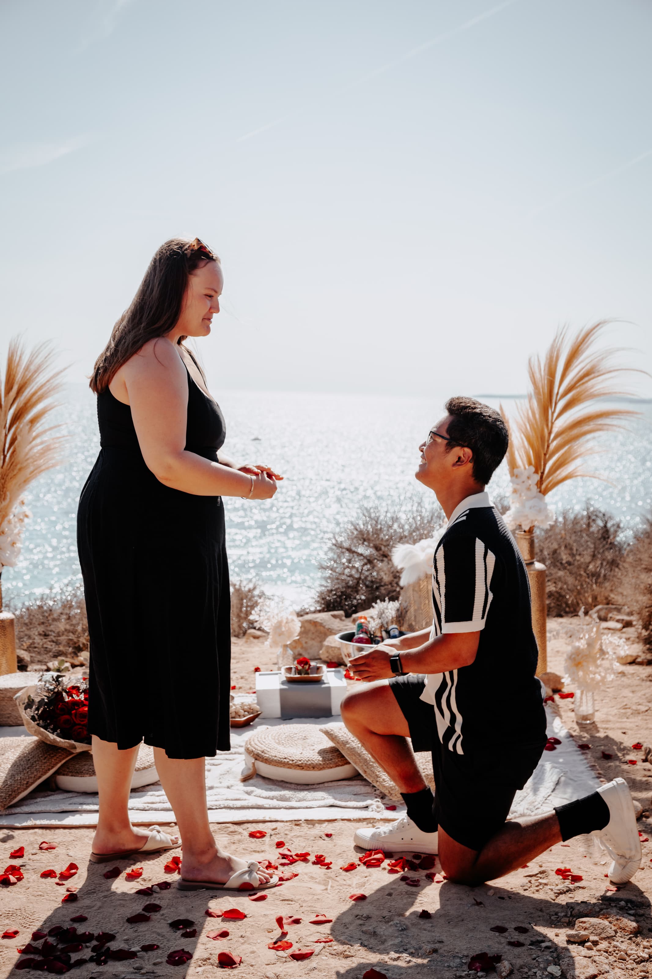 Thad proposing to Hannah cliffside in Majorca